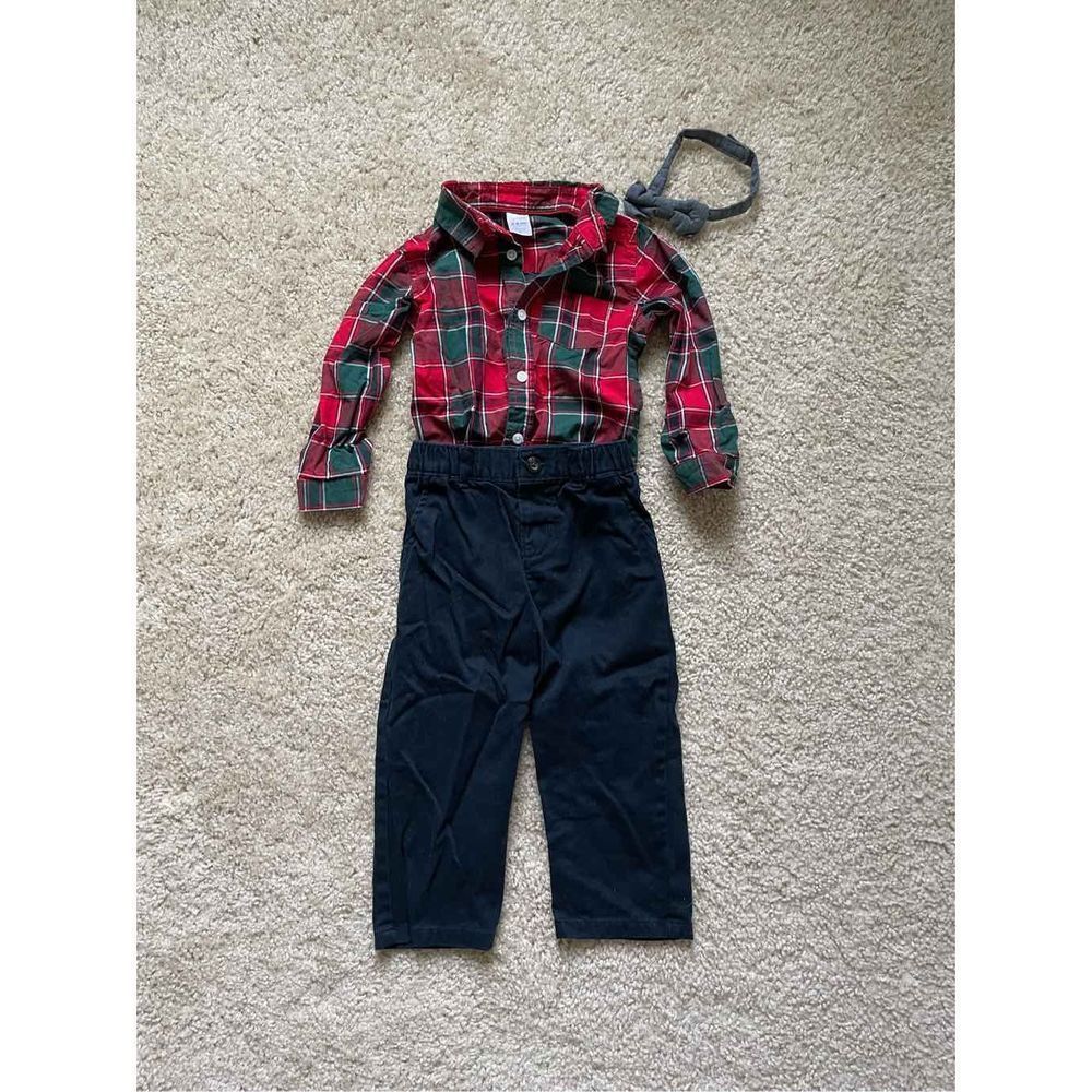 Toddler 3-Piece Plaid Dress Me Up Set